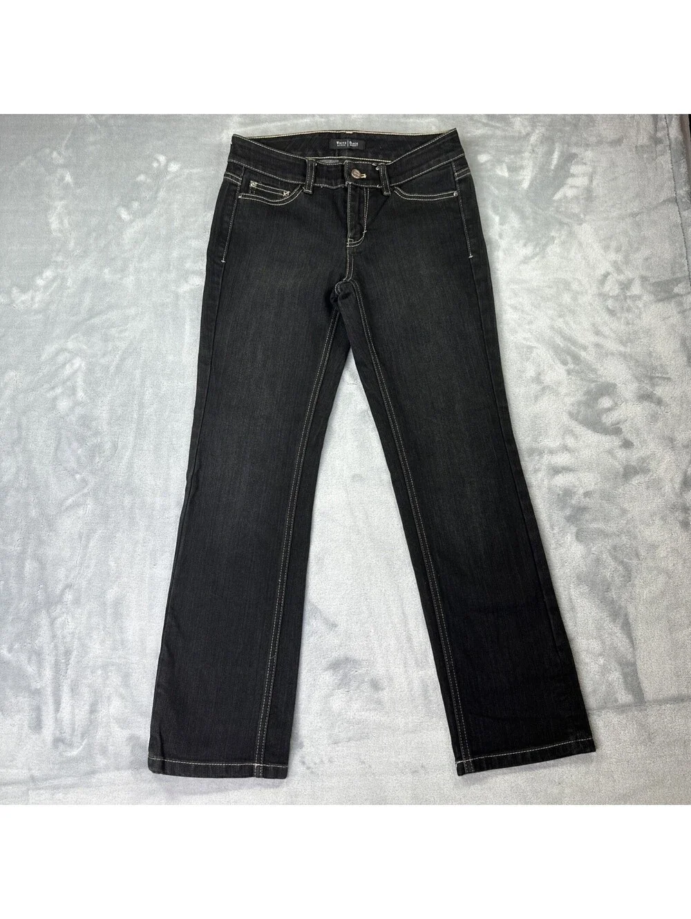 White House Black Market Womens Size 00 Blanc Capri Crop Leg Jeans Black Denim